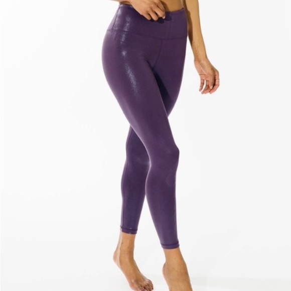 Zyia metallic light n tight plum leggings - Picture 2 of 5